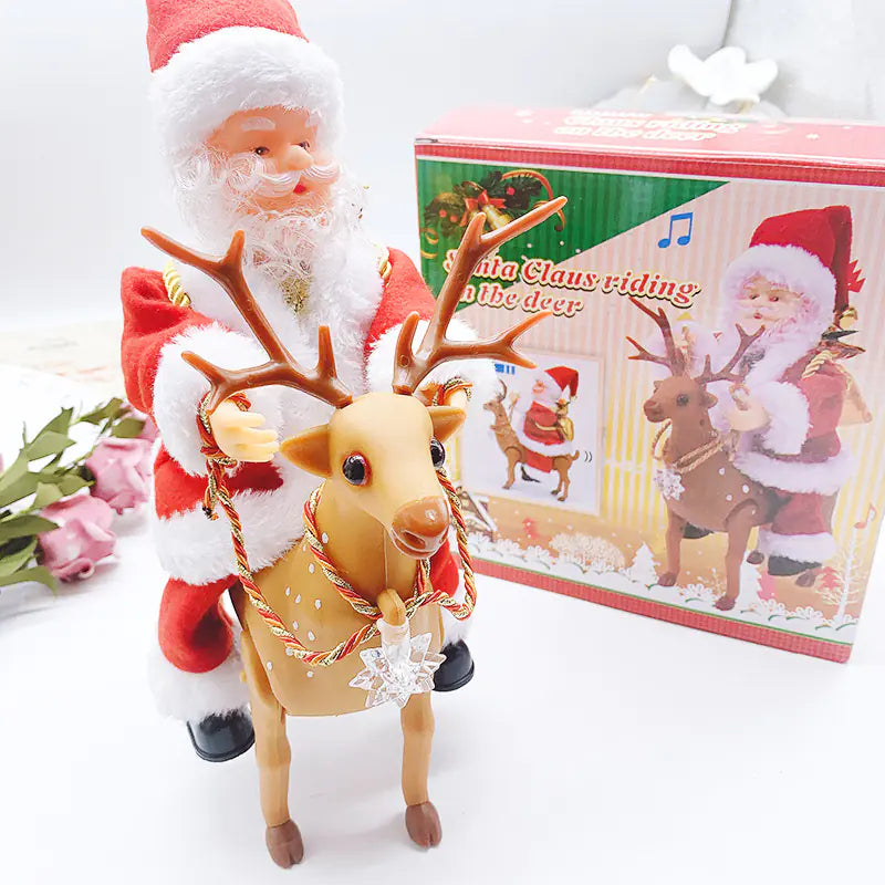 Santa Claus Toy with Reindeer Children's Decor