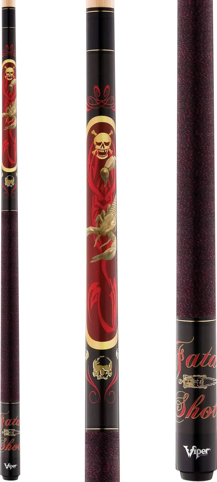 Viper by GLD Products Underground 58" 2-Piece Billiard/Pool Cue Fatal Shot 18 OunceRed50-0652-18