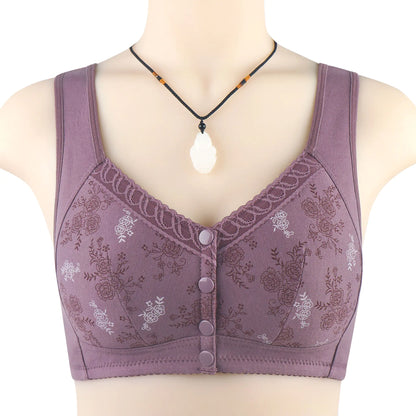 New Print Soft Cotton Front Closure Women's Bra