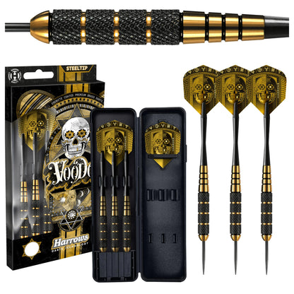 Harrows Voodoo Darts Steel Tip Darts Set Includes Speedline Shafts Marathon Gold Dart Flights Available in Sizes 19g 21g 23g 25g & 27g (25 Grams)