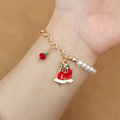 Elk Snowflake Christmas Bell Bracelet
