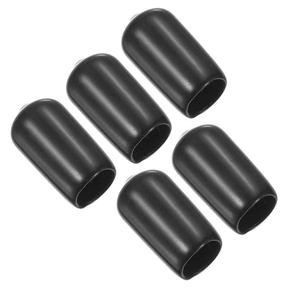 PATIKIL 10mm Pool Tip Cover 5Pcs Billiard Cue Tip Protector Rubber Pool Cue Tips Head Cover Snooker Accessory for Billiard Club Black