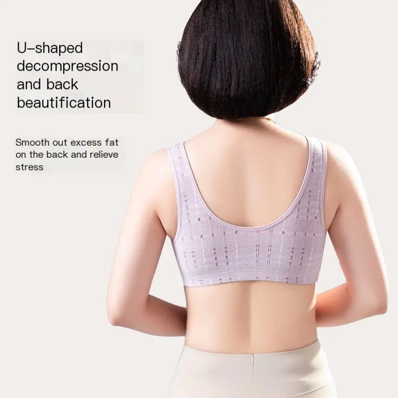 Plus Size Front Closure Wireless Bra for Women