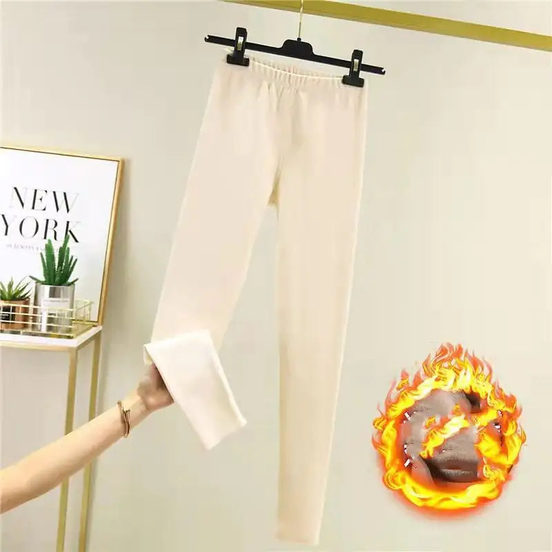 Women's Warm Wool Padded Pants for Autumn and Winter