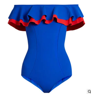 One-Shoulder Ruffled One-Piece Swimsuit