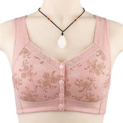 New Print Soft Cotton Front Closure Women's Bra