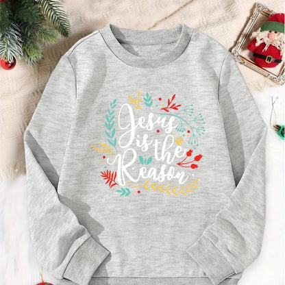 Christmas Printed Girls' Sports Sweater