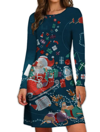 Women's Long Sleeve Christmas Dress