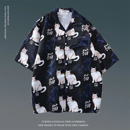 Men's Vintage Hawaiian Floral Beach Shirt (Loose Fit)