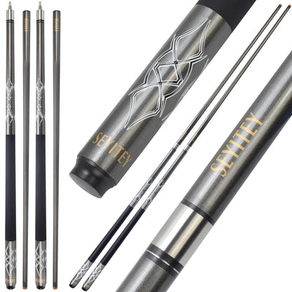 VANLAN 58-Inch Carbon Durable Professional Billiard Cues Small Head Pool Cues Billiard Stick Snooker Rod Supplies AccessoryBilliards Supplies (Gray)
