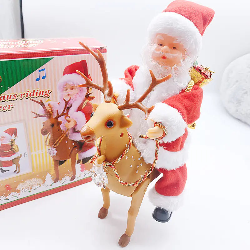 Santa Claus Toy with Reindeer Children's Decor