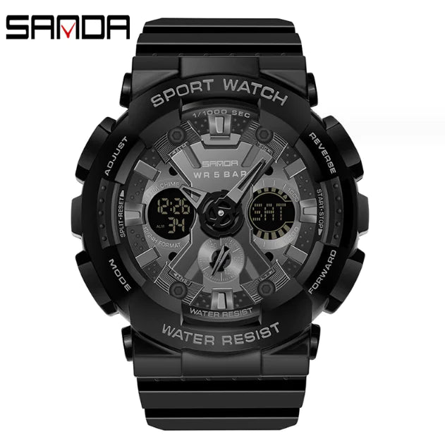Sanda Precision Watch - Black / Korean Style Digital Watch