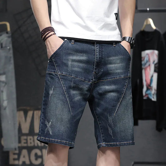 Men's Slim Fit Five-Pocket Stretch Denim Shorts