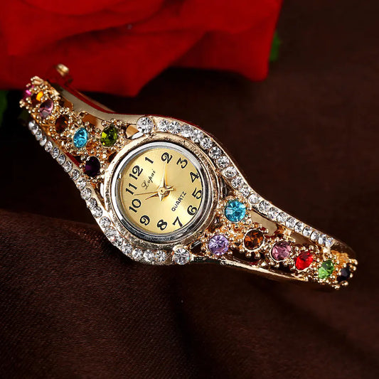 Lvpai Women's Watch with Ethnic Style Diamond Bracelet