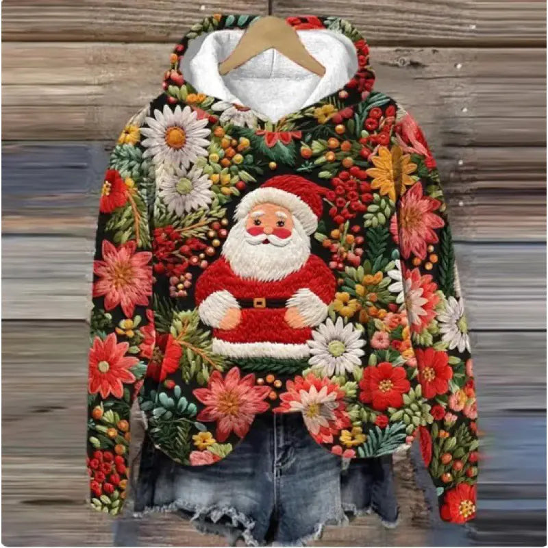 Christmas Holiday Casual Hooded Sweater Print