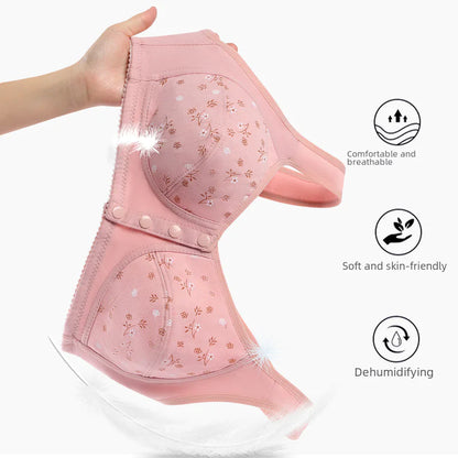 New Print Front Closure Women's Soft Cotton Bra