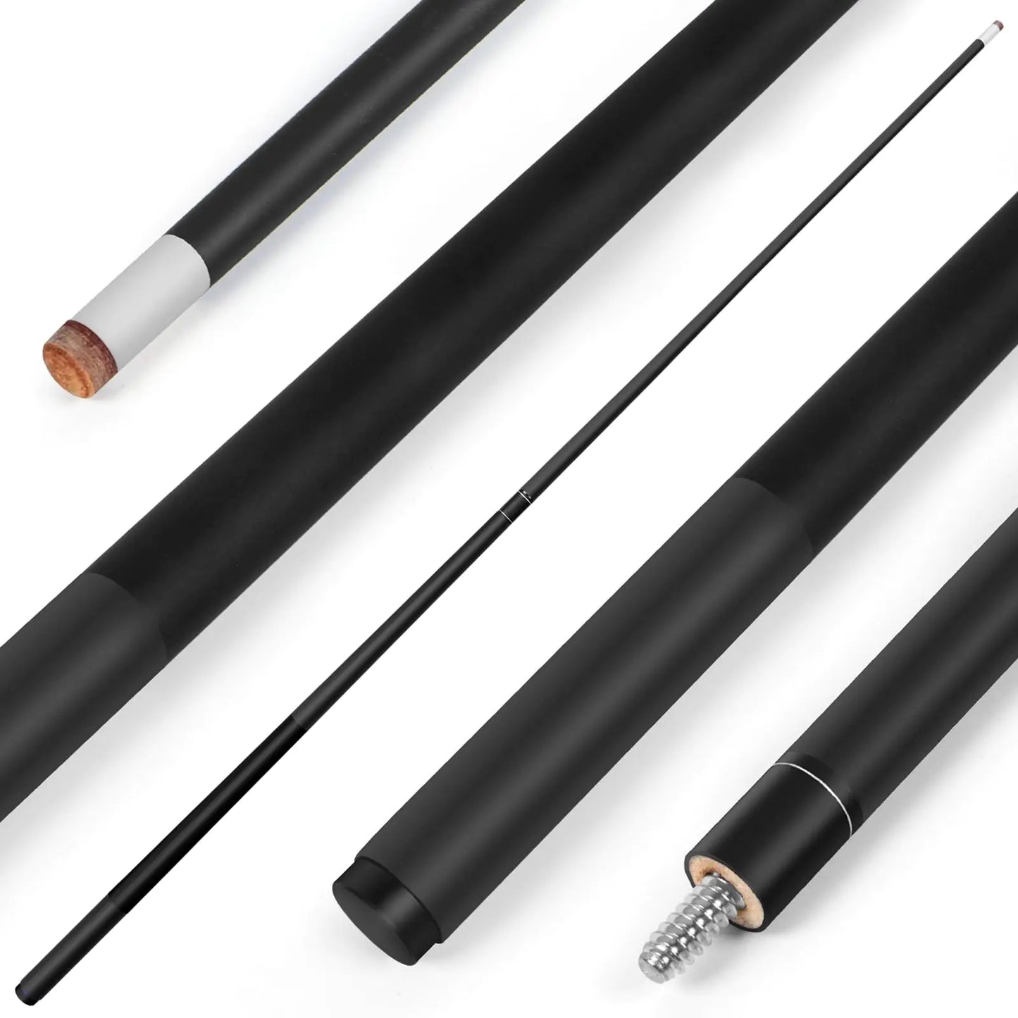 Kmise Pool Stick Set of 1 Professional Billiard Pool Cue Stick - Embedded Ink Pattern 181920 Oz Pool Stick-Made of Fiberglass Graphite Composite (Black)