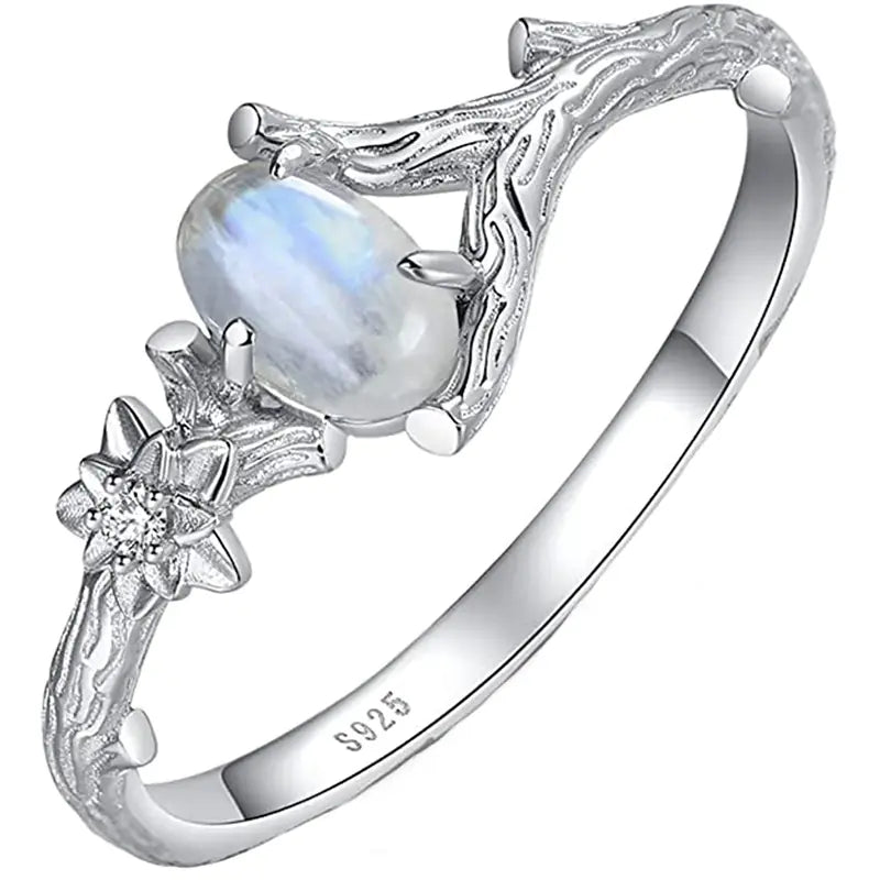 Feminine Natural Moonlight Stone Ring