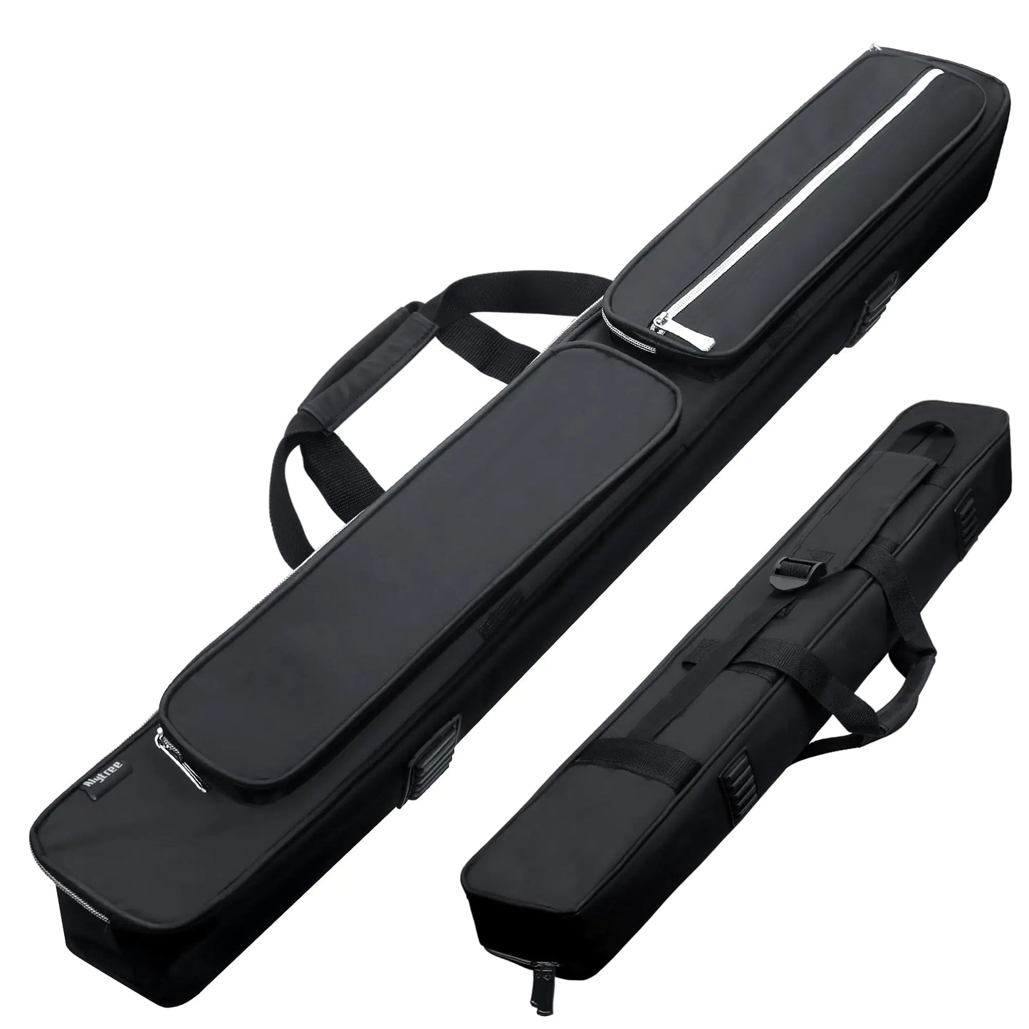 2x2 Pool Cue Case Heavy Duty Oxford Wear-Resistant Soft Billiard Cue Stick Case Bag with Adjustable Shoulder Strap Pool Stick Case for 2 Sticks /2 Butt/2 Shaft/ Black