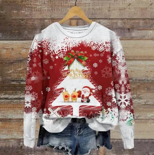 Funny Print Christmas Holiday Sweater for Women