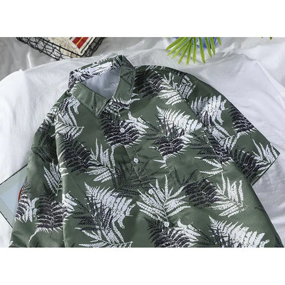 Men's Vintage Hawaiian Floral Beach Shirt (Loose Fit)