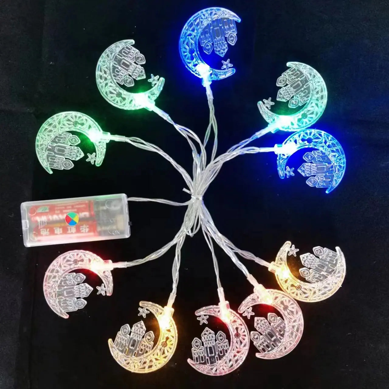 LED Moon Castle String Lights for Holiday Decor