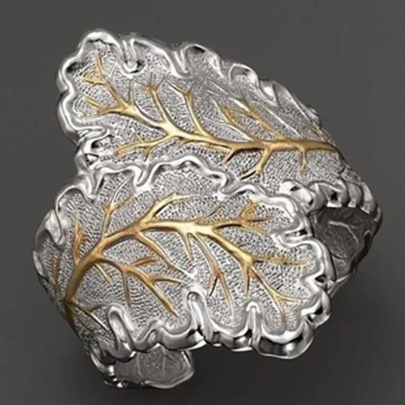 Geometric Two-Color Gold Plated Ring Ornament