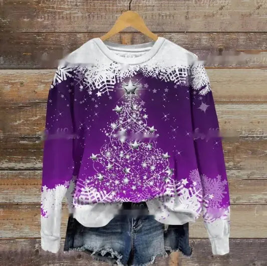 Funny Print Christmas Holiday Sweater for Women