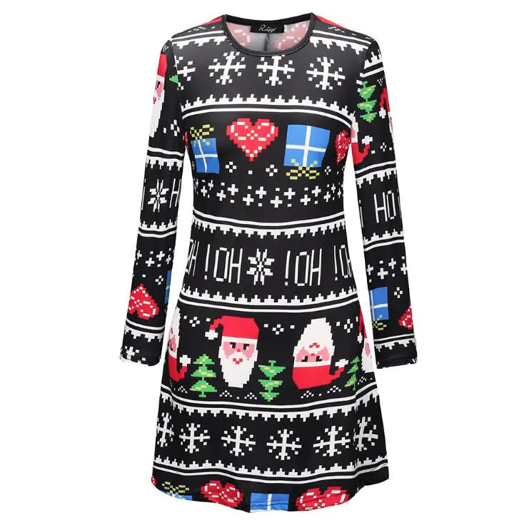 Christmas Print Dress