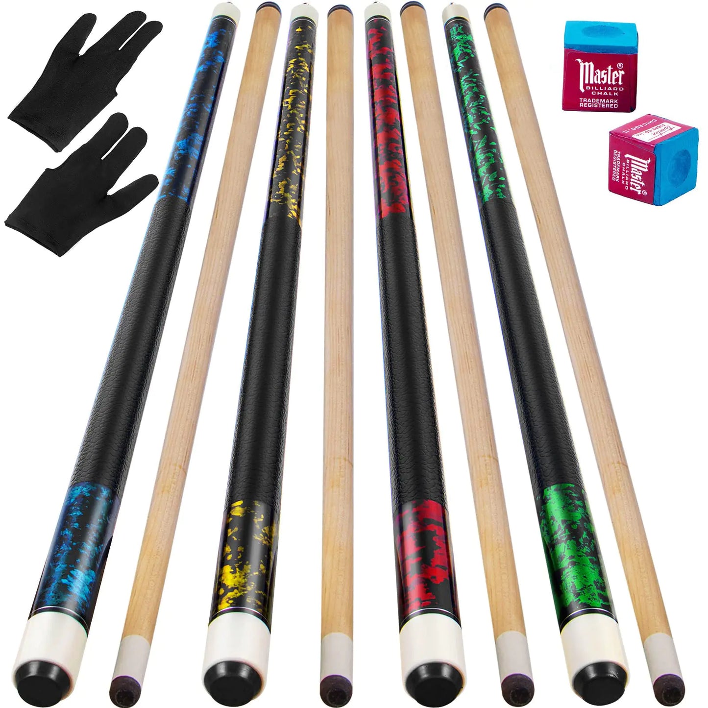 LOTKEY Pool Stick Pool Cue 58 21 oz Cue Sticks with Extra 2 Pool Chalks Canadian Maple Pool Sticks Durable for Professional Billiard Players