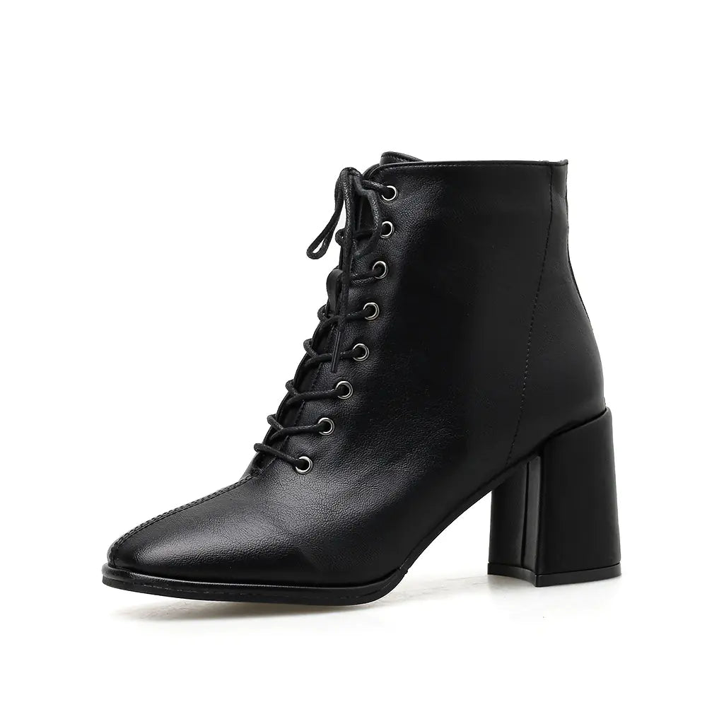 Mature Fashion Women's Stubby-Heeled Short Boots