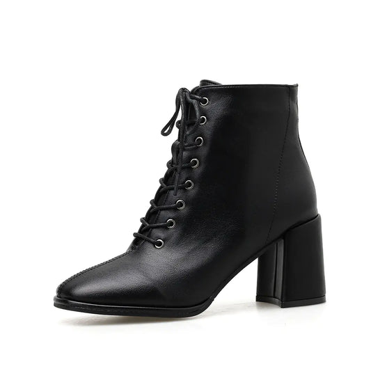 Mature Fashion Women's Stubby-Heeled Short Boots