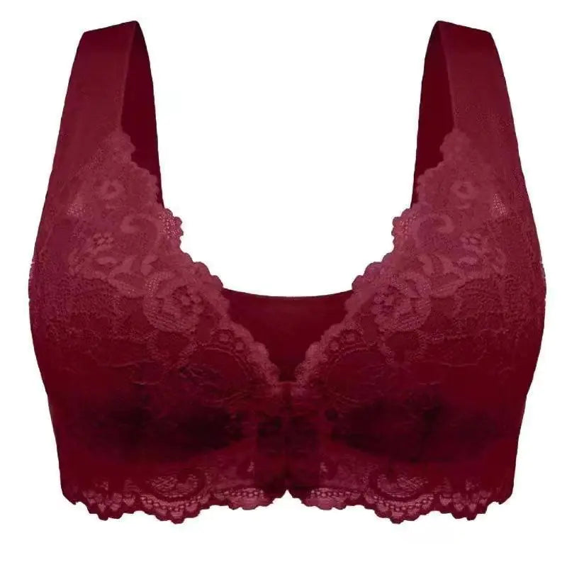 Lace Wireless Bra for Women - Plus Size Front Closure