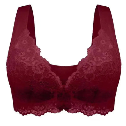 Lace Wireless Bra for Women - Plus Size Front Closure