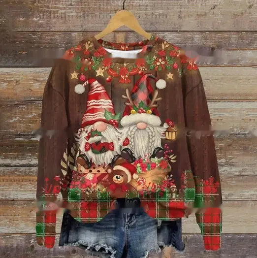 Funny Print Christmas Holiday Sweater for Women