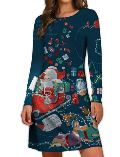 Women's Long Sleeve Christmas Dress
