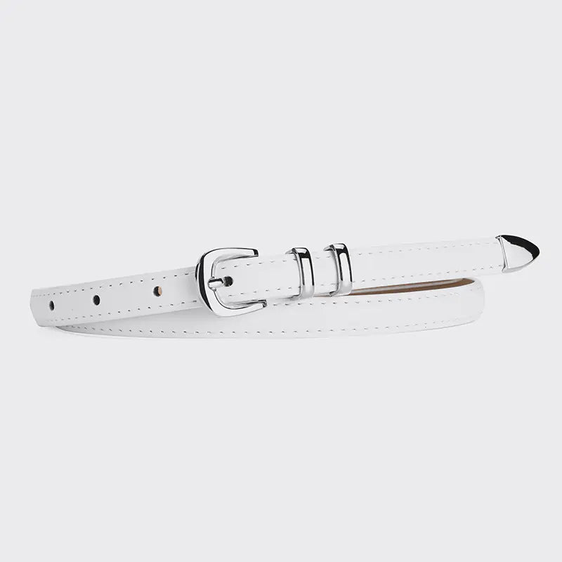 Stylish Silver Buckle 3-Piece Women's Belt Set