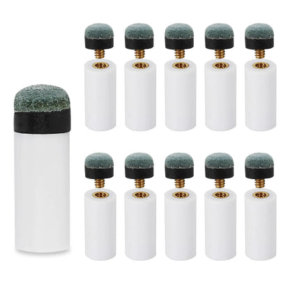 Ipercox 15 Sets Billiard Cues Tips Replacement Screw-in Blue Cue Tips and White Cue Ferrules(12mm/13mm)