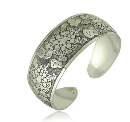Vintage Miao Silver Carved Bracelet for Women