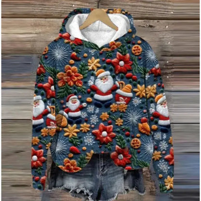 Christmas Holiday Casual Hooded Sweater Print