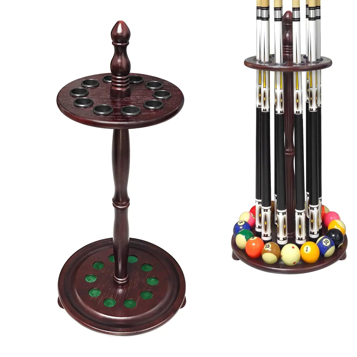 MoyanSuper Pool Stick Holder Billiard Cue Rack Holds 10 Sticks Floor StandBurgundy