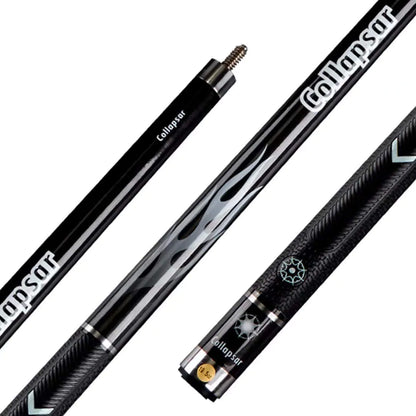 Collapsar R Series 58Inch 2-Pieces Maple Billiard Pool Cue Stick PU Grip (Black 19.5OZ)
