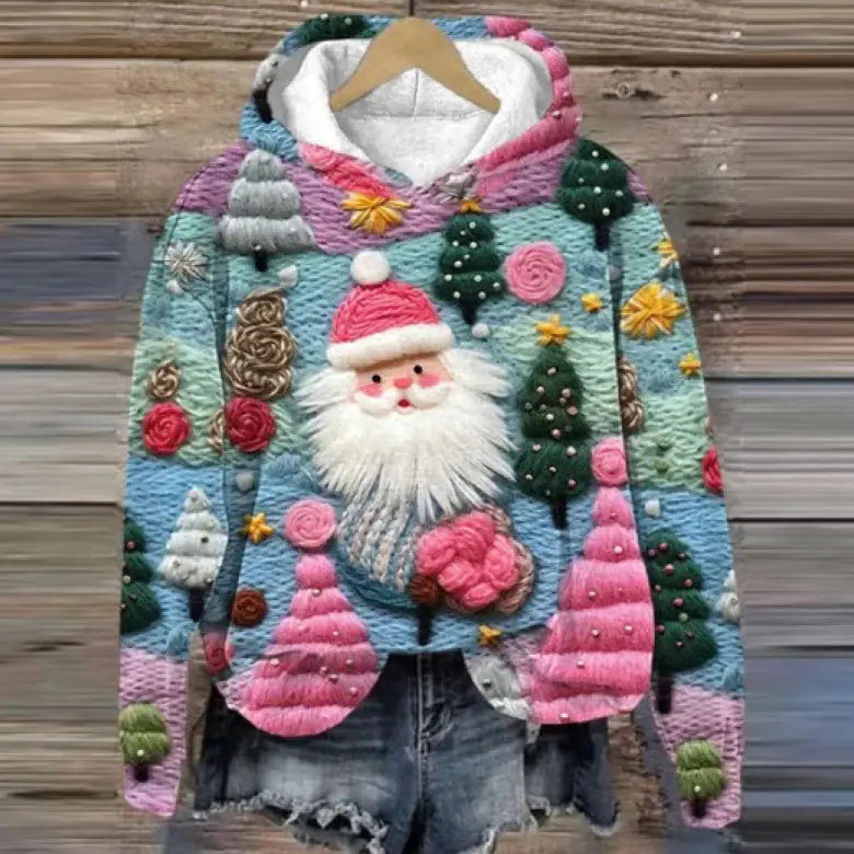 Christmas Holiday Casual Hooded Sweater Print