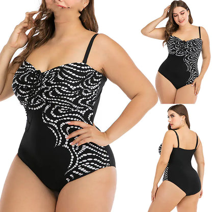 Plus Size Sexy Printed Women's One-Piece Swimsuit