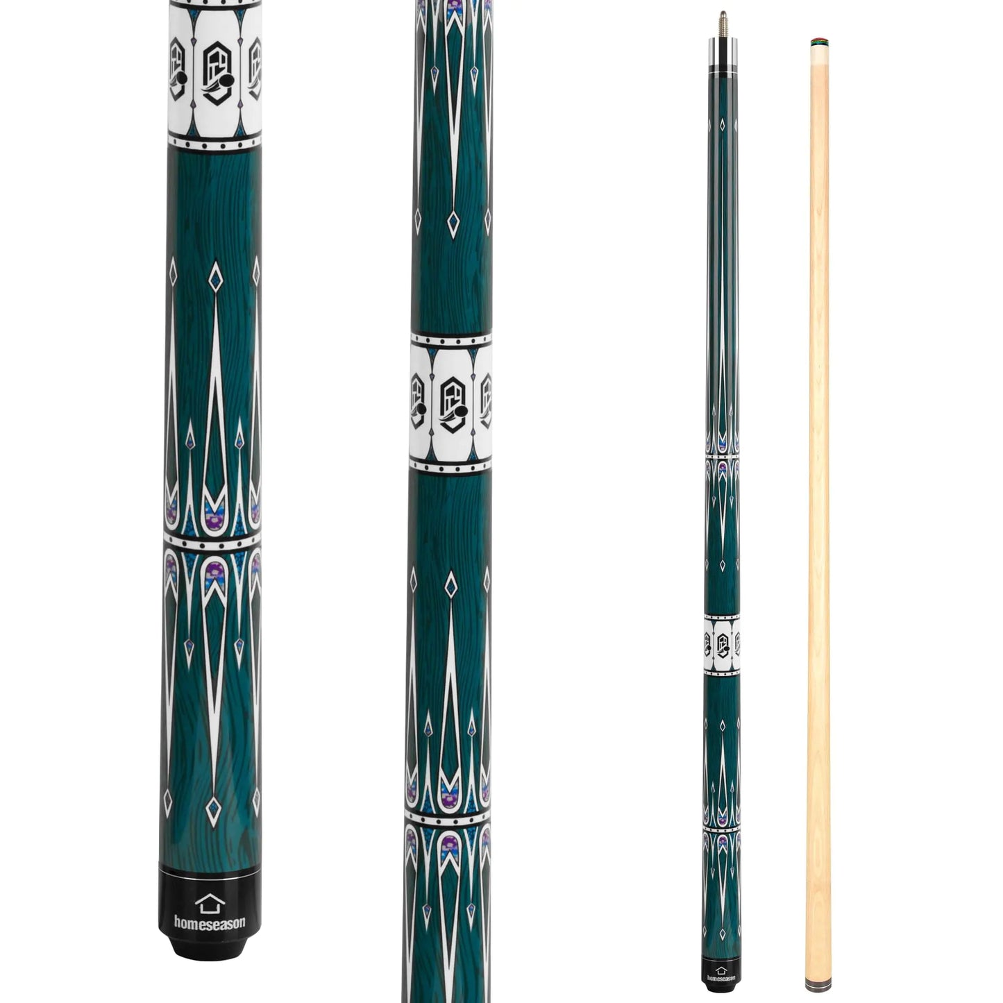 HomeSeason Pool Cue Stick 57" Billiard Cue Sticks Professional Low Deflection Pool Sticks Maple Wood Pool Sticks with 3/8 * 8 Pin Joint and 13mm Tip