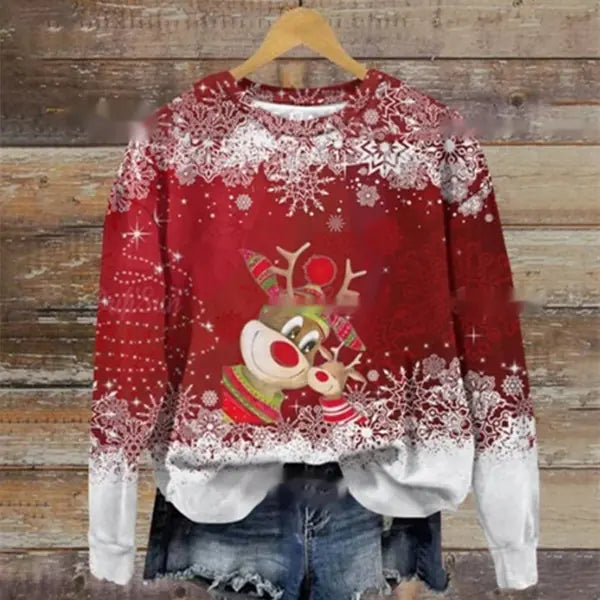 Funny Print Christmas Holiday Sweater for Women