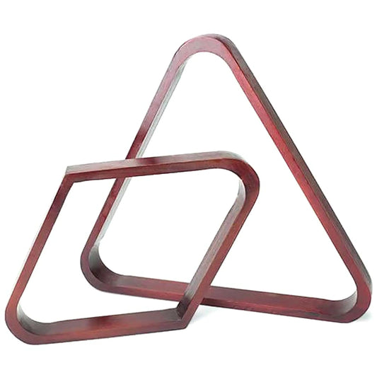 Brybelly Billiard Ball Rack Set - Diamond and Triangle Pool Racks for 8-Ball and 9-Ball Games - Mahogany Stain Wood Official Regulation Size Pool Table Accessories