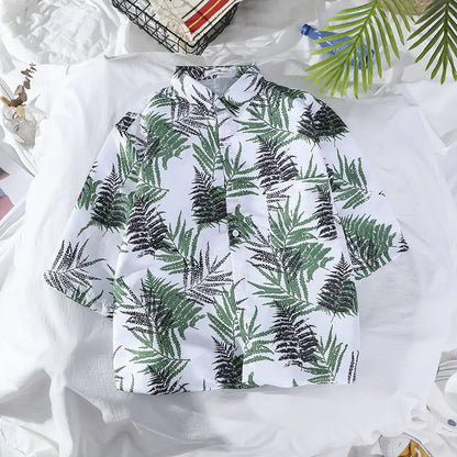 Men's Vintage Hawaiian Floral Beach Shirt (Loose Fit)