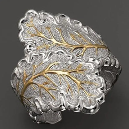 Geometric Two-Color Gold Plated Ring Ornament