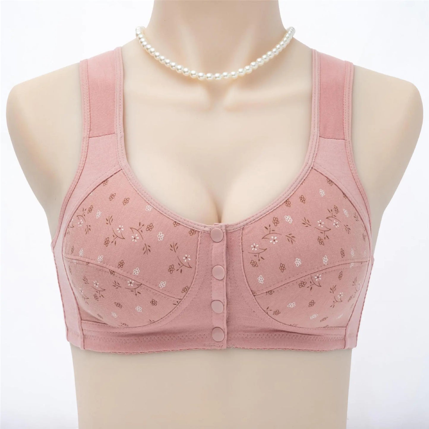 New Floral Front Closure Bra for Women (Plus Size)